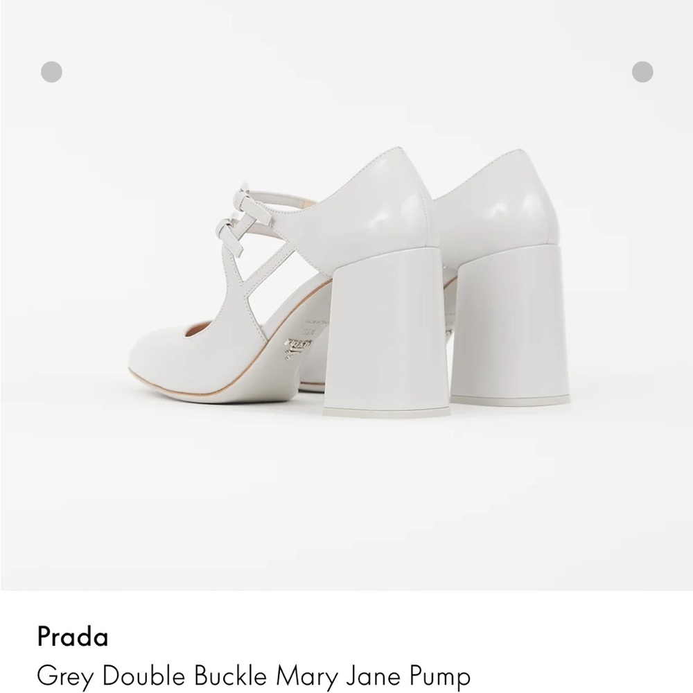 Prada Mary Jane’s SS’15 Grey Double Buckle Mary Jane Pump - used ONCE - Picture 6 of 16